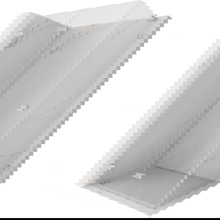 Mexen Lunar-F L skládací sprchový kout levý 90 x 80 cm, transparentní, kartáčovaný nikl - 836L-090-080-97-00-L