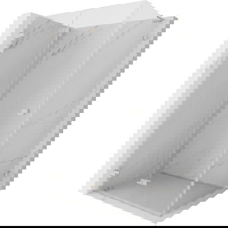 Mexen Lunar-F L skládací sprchový kout levý 100 x 80 cm, transparentní, kartáčovaný nikl - 836L-100-080-97-00-L