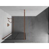 Mexen Kioto sprchová zástěna Walk-in 80 x 200 cm, černá mřížka 8 mm, růžové zlato - 800-080-101-60-77