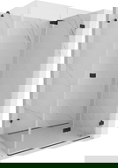 Mexen Lunar-F skládací sprchová kabina pravá 90 x 70 cm, transparentní, černá - 836-090-070-70-00-P