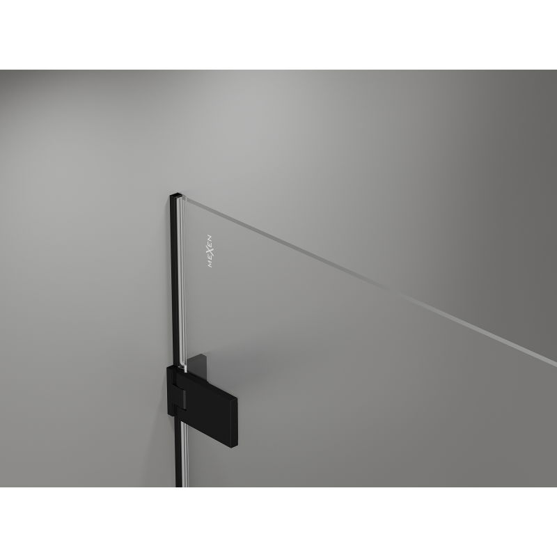 Mexen Lunar-F skládací sprchový kout pravý 100 x 70 cm, transparentní, černý - 836-100-070-70-00-P