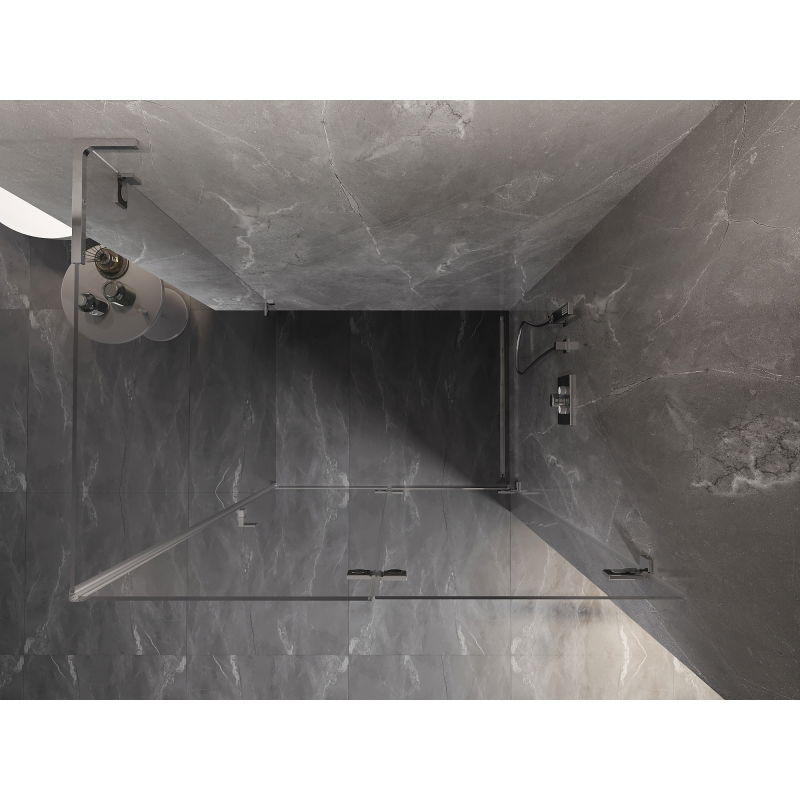 Mexen Lunar-F L skládací sprchový kout pravý 95 x 70 cm, transparentní, chrom - 836L-095-070-01-00-P