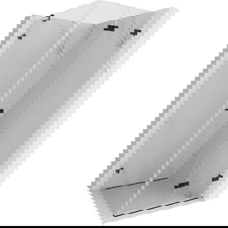 Mexen Lunar-F skládací sprchový kout pravý 80 x 80 cm, transparentní, černý - 836-080-080-70-00-P