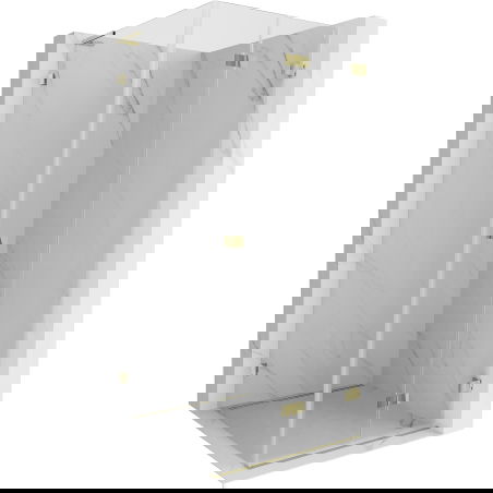 Mexen Lunar-F L skládací sprchová kabina pravá 70 x 70 cm, transparentní, zlatá - 836L-070-070-50-00-P