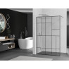 Mexen Kioto sprchová stěna Walk-in 120 x 200 cm, černý vzor 8 mm, chrom - 800-120-101-01-78