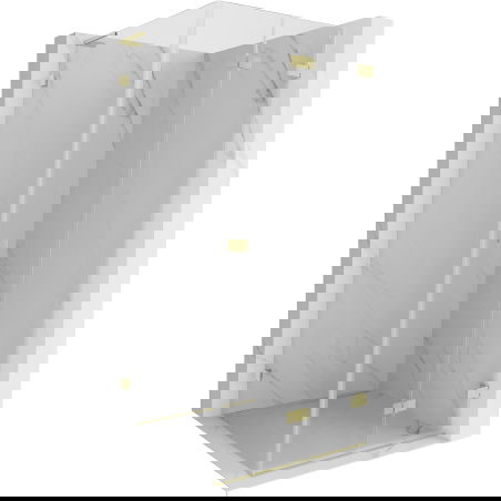 Mexen Lunar-F L skládací sprchový kout pravý 70 x 70 cm, transparentní, zlatý kartáčovaný - 836L-070-070-55-00-P