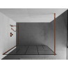 Mexen Kioto sprchová zástěna Walk-in 140 x 200 cm, černý vzor 8 mm, růžové zlato - 800-140-101-60-78