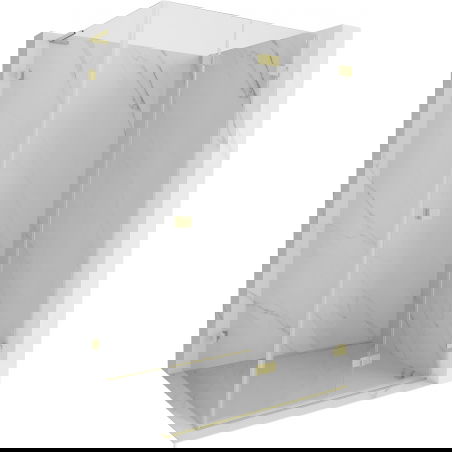 Mexen Lunar-F L skládací sprchový kout pravý 90 x 80 cm, transparentní, zlato kartáčované - 836L-090-080-55-00-P