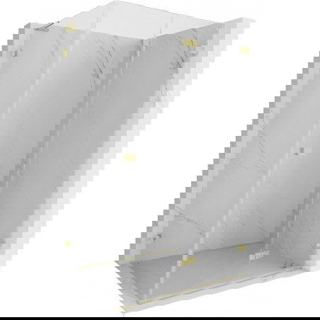 Mexen Lunar-F L sprchová kabina skládací pravá 100 x 80 cm, transparentní, zlatá kartáčovaná - 836L-100-080-55-00-P