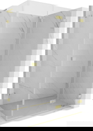 Mexen Lunar-F L skládací sprchová kabina pravá 100 x 80 cm, transparentní, zlatá kartáčovaná - 836L-100-080-55-00-P