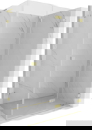 Mexen Lunar-F L skládací sprchový kout pravý 100 x 90 cm, transparentní, zlatý kartáčovaný - 836L-100-090-55-00-P