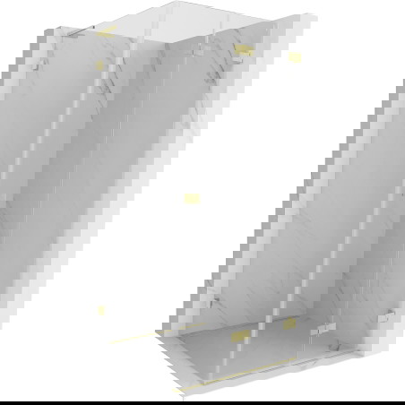 Mexen Lunar-F L skládací sprchová kabina pravá 100 x 100 cm, transparentní, zlatá kartáčovaná - 836L-100-100-55-00-P