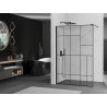 Mexen Kioto sprchová stěna Walk-in 120 x 200 cm, černý vzor 8 mm, černá - 800-120-101-70-78