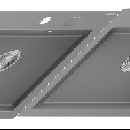 Mexen Elix granitový dřez 1-komorový 600 x 500 mm, šedý, sifon chrom - 6525601005-71