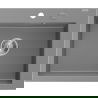 Mexen Elix granitový dřez 1-komorový 600 x 500 mm, šedý, sifon chrom - 6525601005-71