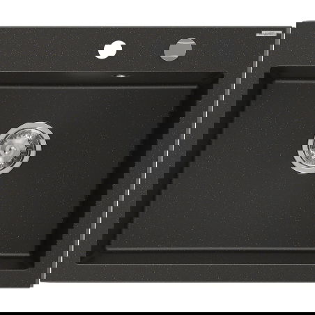 Mexen Elix granitový dřez s jednou komorou 600 x 500 mm, černý/zlatý metalický, sifon chrom - 6525601005-75