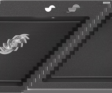 Mexen Elix dřez granitový 1-komorový 600 x 500 mm, černý skvrnitý, sifon chrom - 6525601005-76