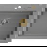 Mexen Elix granitový dřez 1-komorový 600 x 500 mm, šedý, zlatý sifon - 6525601005-71-G