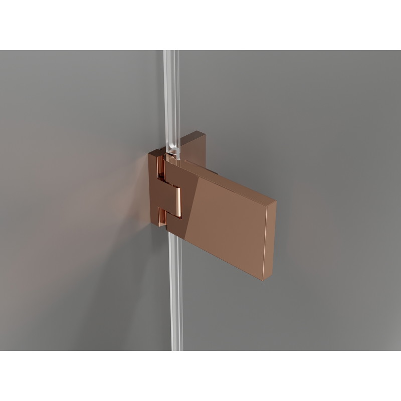 Mexen Lunar-F L skládací sprchový kout pravý 80 x 80 cm, transparentní, růžové zlato - 836L-080-080-60-00-P