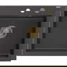 Mexen Elix granitový dřez 1-komorový 600 x 500 mm, černý tečkovaný, zlatý sifon - 6525601005-76-G