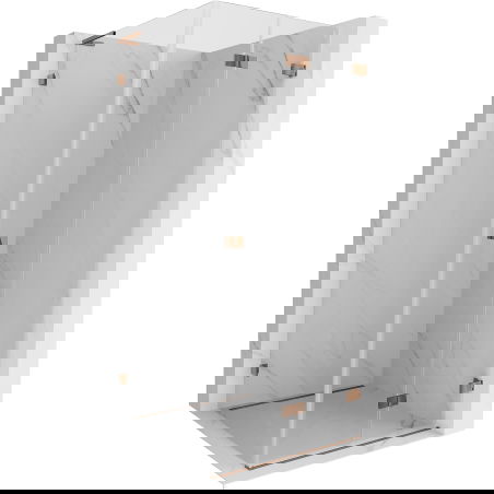 Mexen Lunar-F L skládací sprchový kout pravý 100 x 100 cm, transparentní, růžové zlato - 836L-100-100-60-00-P