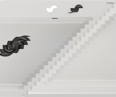 Mexen Elix granitový dřez, jednokomorový, 600 x 500 mm, bílý, černý sifon - 6525601005-20-B