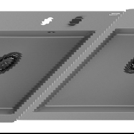 Mexen Elix granitový dřez 1-komorový 600 x 500 mm, šedý, sifon černý - 6525601005-71-B
