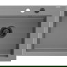 Mexen Elix granitový dřez 1-komorový 600 x 500 mm, šedý, sifon černý - 6525601005-71-B
