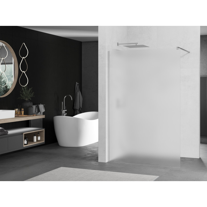 Mexen Kioto Sprchová stěna Walk-in 130 x 200 cm, mléčné sklo 8 mm, chrom - 800-130-101-01-30