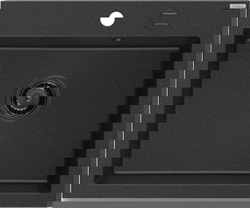 Mexen Elix granitový dřez 1-komorový 600 x 500 mm, černý/stříbrný metalik, černý sifon - 6525601005-73-B