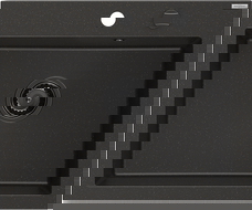 Mexen Elix granitový dřez 1-komorový 600 x 500 mm, černý/zlatý metalik, černý sifon - 6525601005-75-B