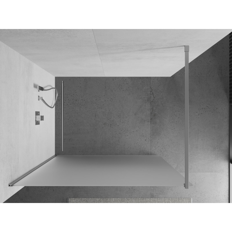 Mexen Kioto Sprchová stěna Walk-in 130 x 200 cm, mléčné sklo 8 mm, chrom - 800-130-101-01-30