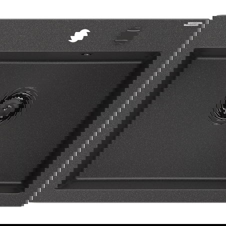 Mexen Elix dřez žulový jednokomorový 600 x 500 mm, černý s tečkami, černý sifon - 6525601005-76-B