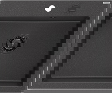 Mexen Elix dřez žulový jednokomorový 600 x 500 mm, černý s tečkami, černý sifon - 6525601005-76-B