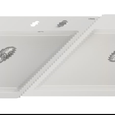 Mexen Elix granitový dřez 1-komorový 700 x 500 mm, bílý, sifon chrom - 6526701005-20