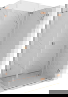 Mexen Lunar-F L sprchový kout skládací pravý 80 x 70 cm, transparentní, kartáčovaná měď - 836L-080-070-65-00-P