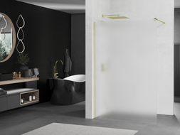 Mexen Kioto sprchová zástěna Walk-in 130 x 200 cm, matná 8 mm, zlatá - 800-130-101-50-30