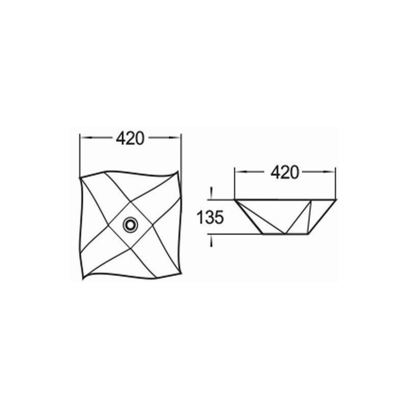 Mexen Elvira umyvadlo na desku 42 x 42 cm, bílá - 21894200