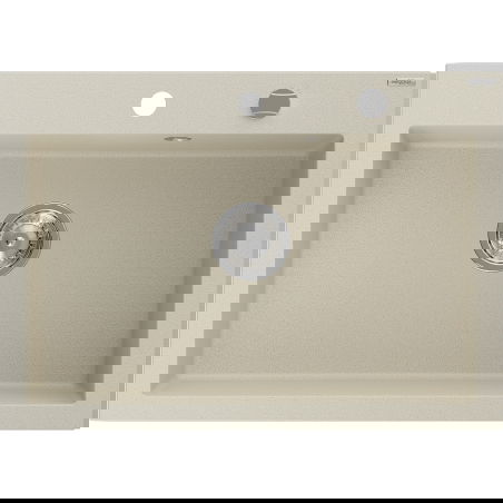 Mexen Elix granitový dřez 1-komorový 700 x 500 mm, béžový, sifon chrom - 6526701005-69
