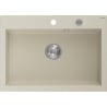 Mexen Elix granitový dřez 1-komorový 700 x 500 mm, béžový, sifon chrom - 6526701005-69