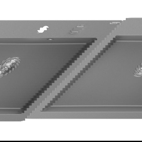 Mexen Elix granitový dřez 1-komorový 700 x 500 mm, šedý, chromový sifon - 6526701005-71