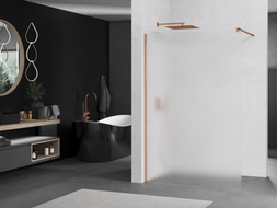 Mexen Kioto sprchová stěna Walk-in 130 x 200 cm, matná 8 mm, růžové zlato - 800-130-101-60-30