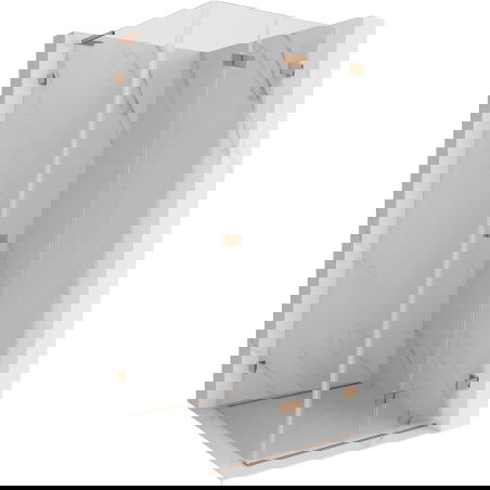 Mexen Lunar-F L sprchová kabina skládací pravá 80 x 80 cm, transparentní, kartáčovaná měď - 836L-080-080-65-00-P