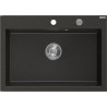 Mexen Elix granitový dřez 1-komorový 700 x 500 mm, černý/zlatý metalik, sifon chrom - 6526701005-75