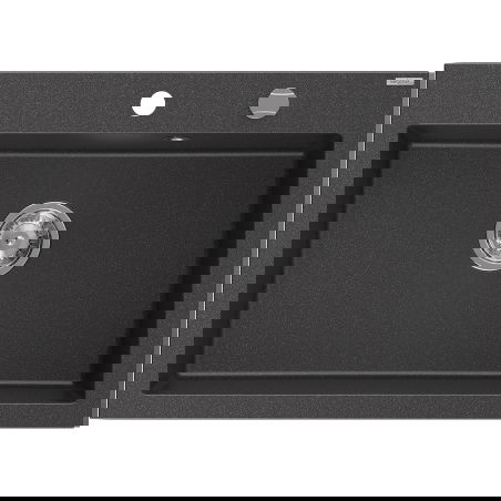 Mexen Elix granitový dřez 1-komorový 700 x 500 mm, černý skvrnitý, sifon chrom - 6526701005-76