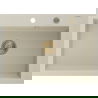 Mexen Elix granitový dřez 1-komorový 700 x 500 mm, béžový, sifon zlatý - 6526701005-69-G