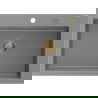 Mexen Elix granitový dřez 1-komorový 700 x 500 mm, šedý, sifon zlatý - 6526701005-71-G