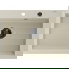 Mexen Elix granitový dřez 1-komorový 700 x 500 mm, béžový, černý sifon - 6526701005-69-B