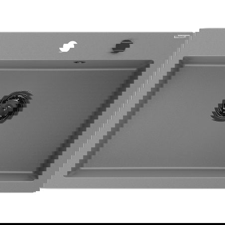 Mexen Elix granitový dřez 1-komorový 700 x 500 mm, šedý, černý sifon - 6526701005-71-B