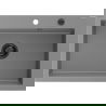 Mexen Elix granitový dřez 1-komorový 700 x 500 mm, šedý, černý sifon - 6526701005-71-B